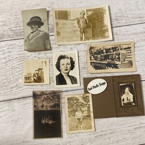 Lot of 8 Vintage Antique Family Photographs Negative Collectible Ephemera (3)